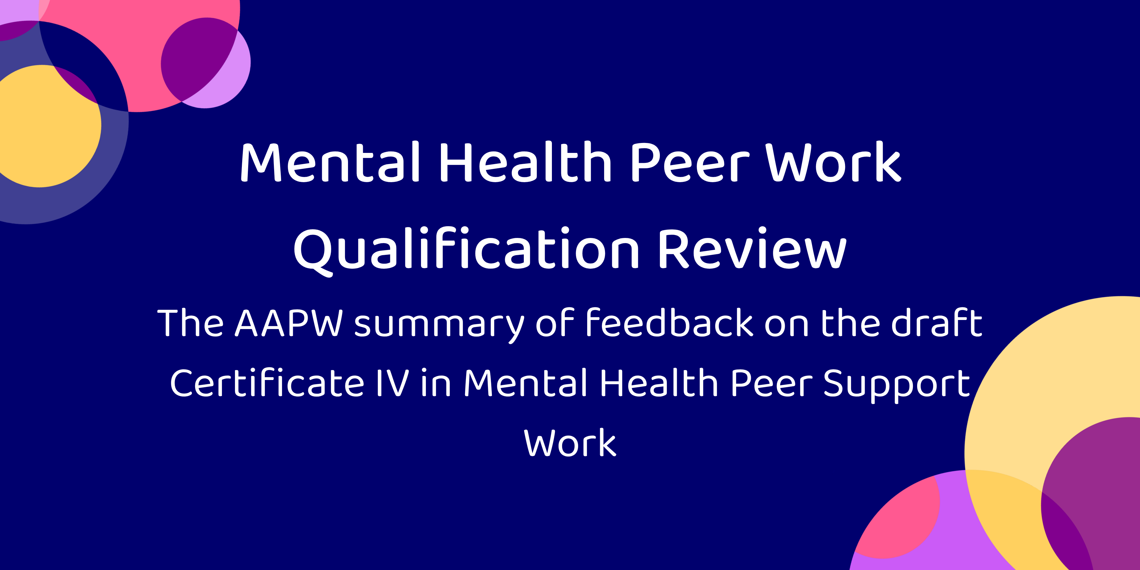 Mental Health Peer Work Qualification Review